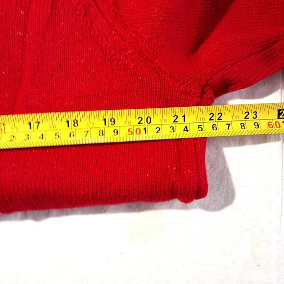 Christmas Sweater Womens XXL Red Reindeer Design Jingle Bells Accents - Picture 5 of 5